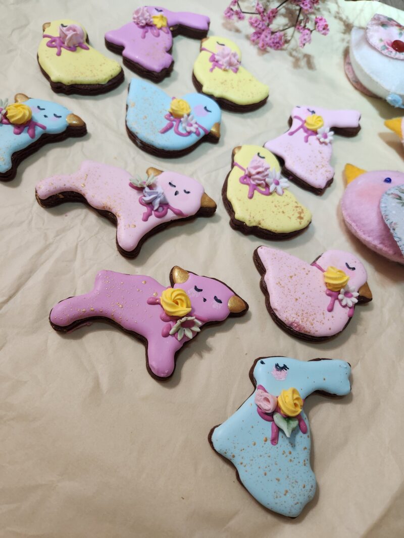 Easter mini cookies  children happy cookie  kids size  pastel floral natural ingredients from scratch bunny chicken sheep bird multicolor - Image 4