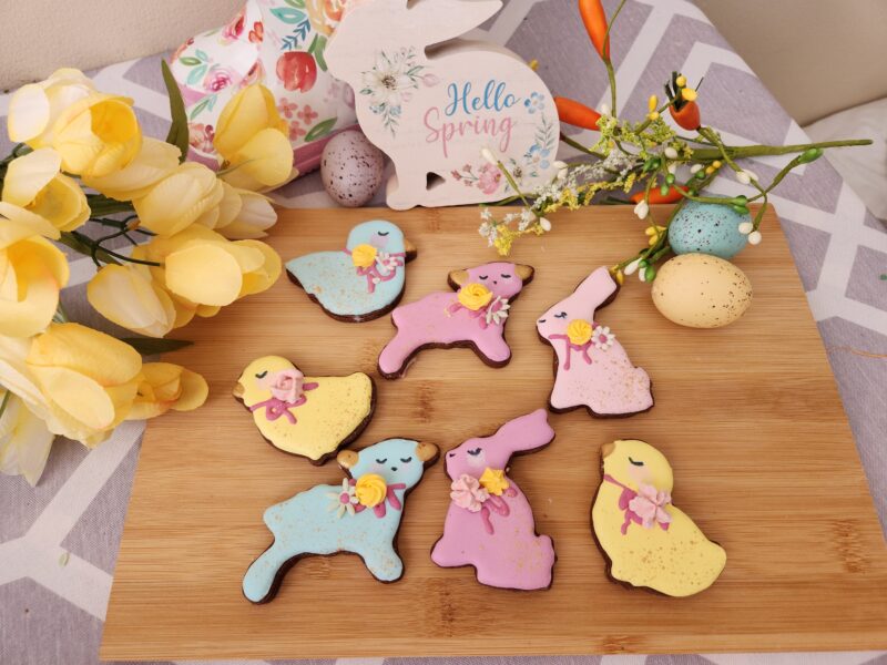 Easter mini cookies  children happy cookie  kids size  pastel floral natural ingredients from scratch bunny chicken sheep bird multicolor - Image 3