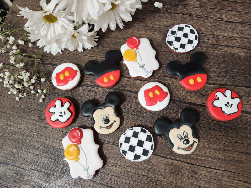 Mouse cookies Mikey decorated cookie custom boy birthday anniversary  1st 2d red black color chewy  natural ingredients personilized - Image 3
