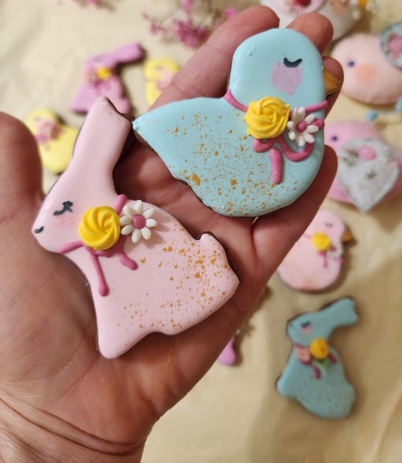 Easter mini cookies  children happy cookie  kids size  pastel floral natural ingredients from scratch bunny chicken sheep bird multicolor - Image 8