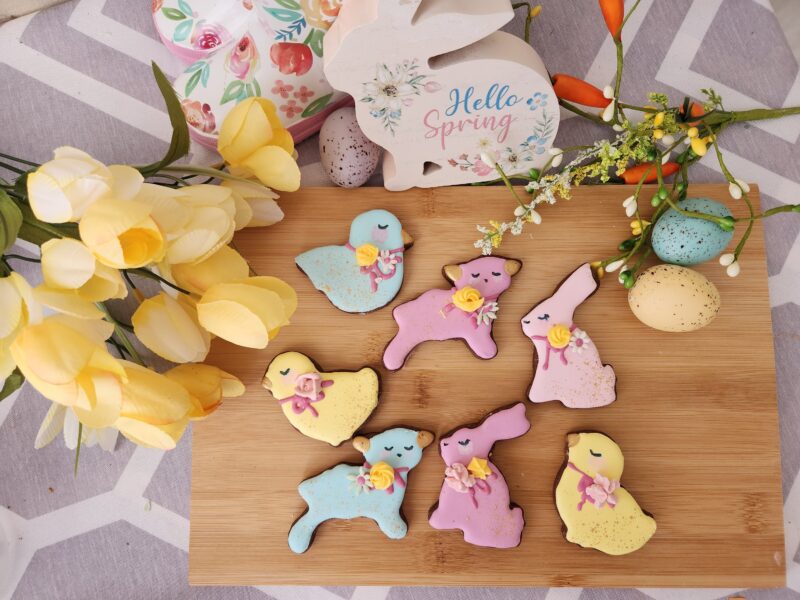 Easter mini cookies  children happy cookie  kids size  pastel floral natural ingredients from scratch bunny chicken sheep bird multicolor - Image 7