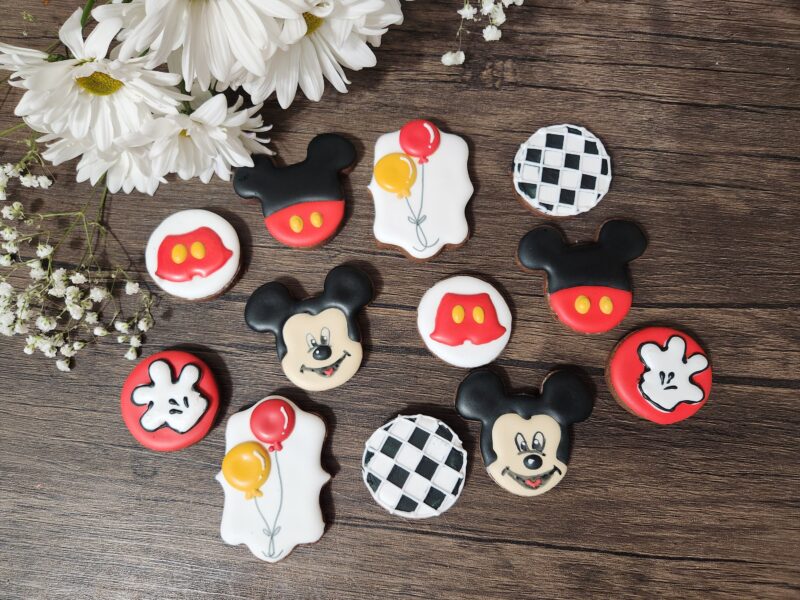 Mouse cookies Mikey decorated cookie custom boy birthday anniversary  1st 2d red black color chewy  natural ingredients personilized - Image 2