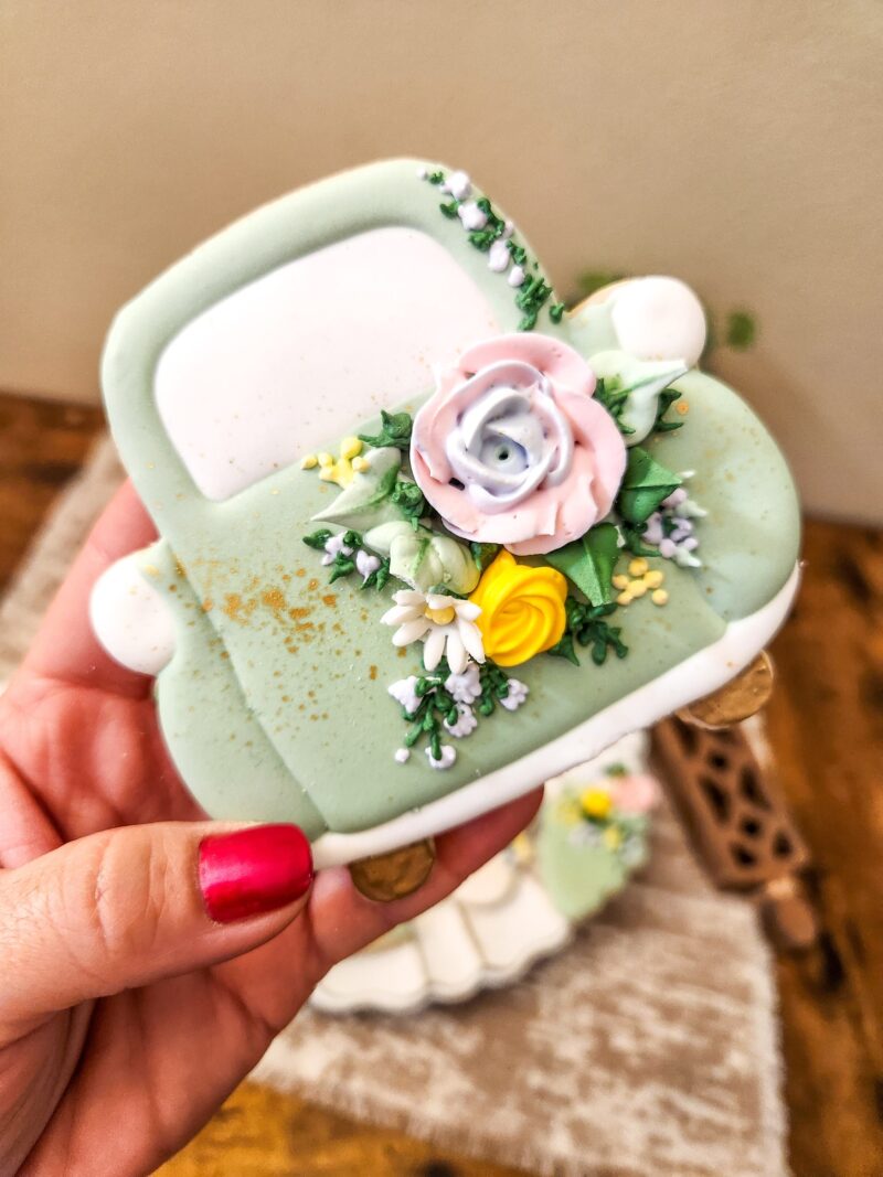 Floral flower spring summer annyversary wedding brida wedding track heart l pastel  set of cookies
