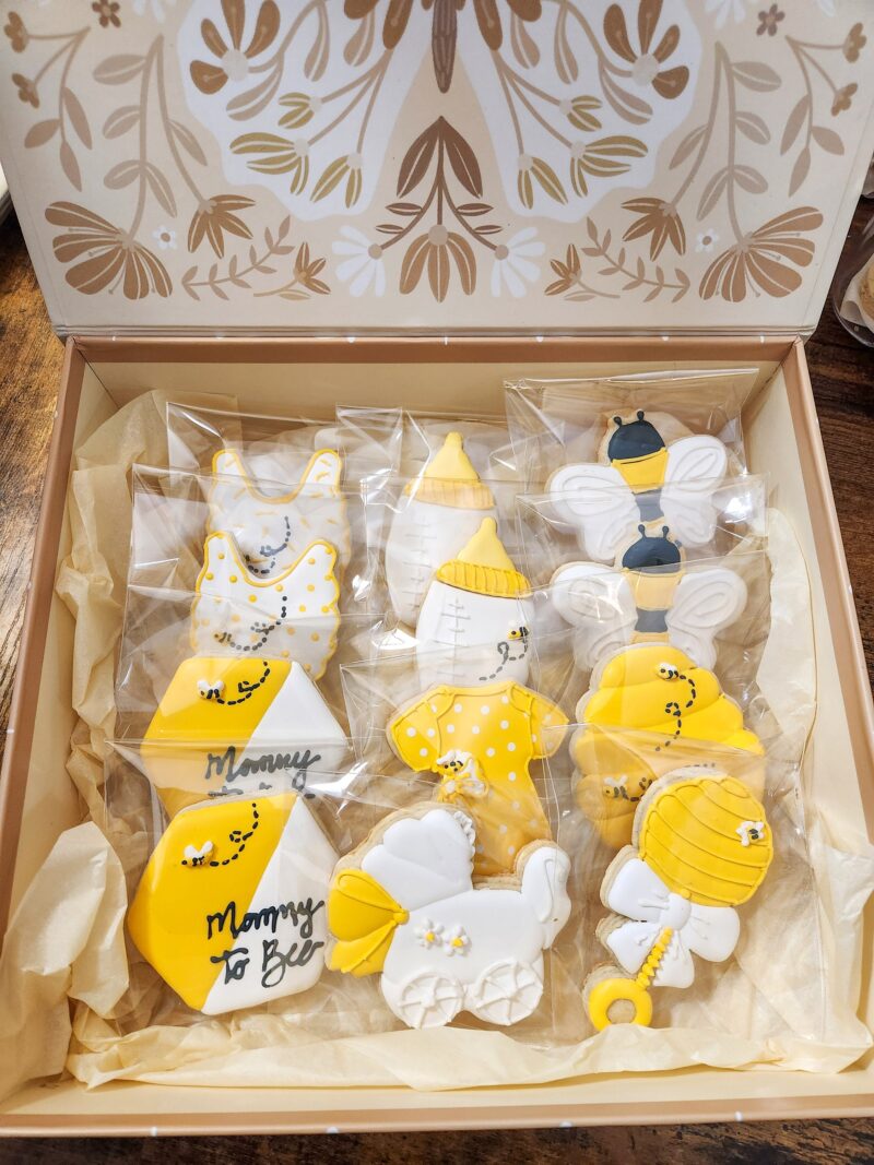 Bee cookies mommy to be baby shower gender neutral reveal party boy or girl little bee on the way - Image 6