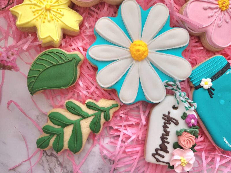 Mom's day flower shugar cookies  floral design  summer cookie bouquet in jar mothers woman girl teenager  gift  present - Image 5