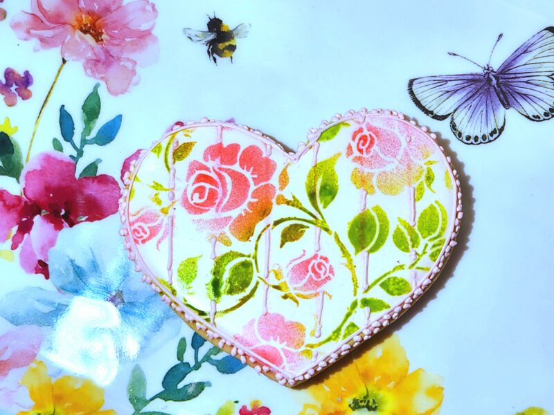 Mom mother day woman shugar cookies pink flower floral heart shape set sweet gift - Image 6