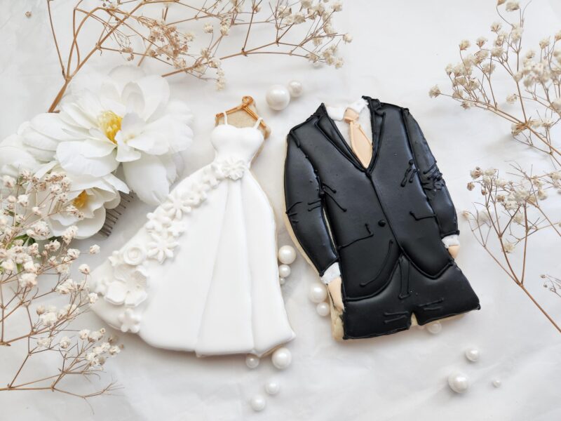 Man's black grey, blue wedding suit cookies. 5 inches engagement party    shugar vanilla custom candy bar