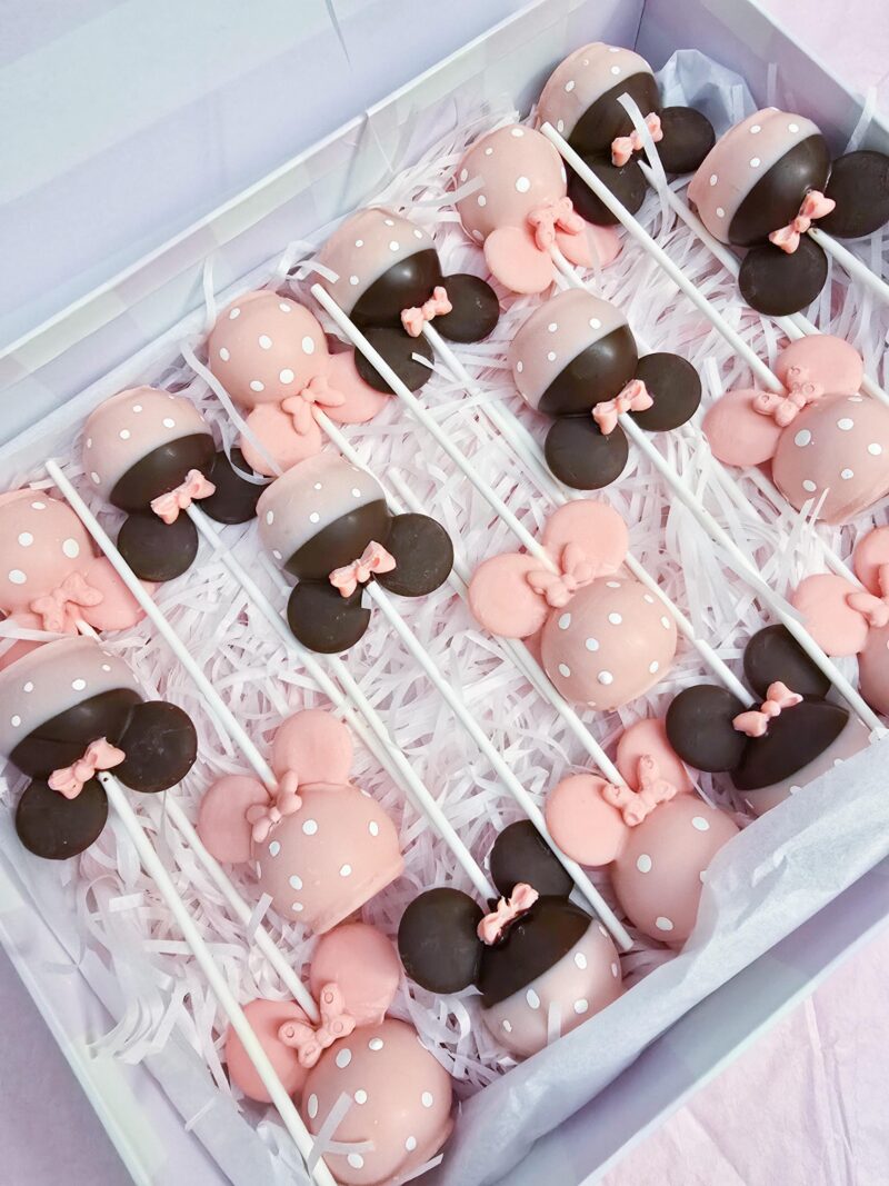 Cake pops minnie mouse reveal party baby shower annyversary cake pop on a stand - Image 2